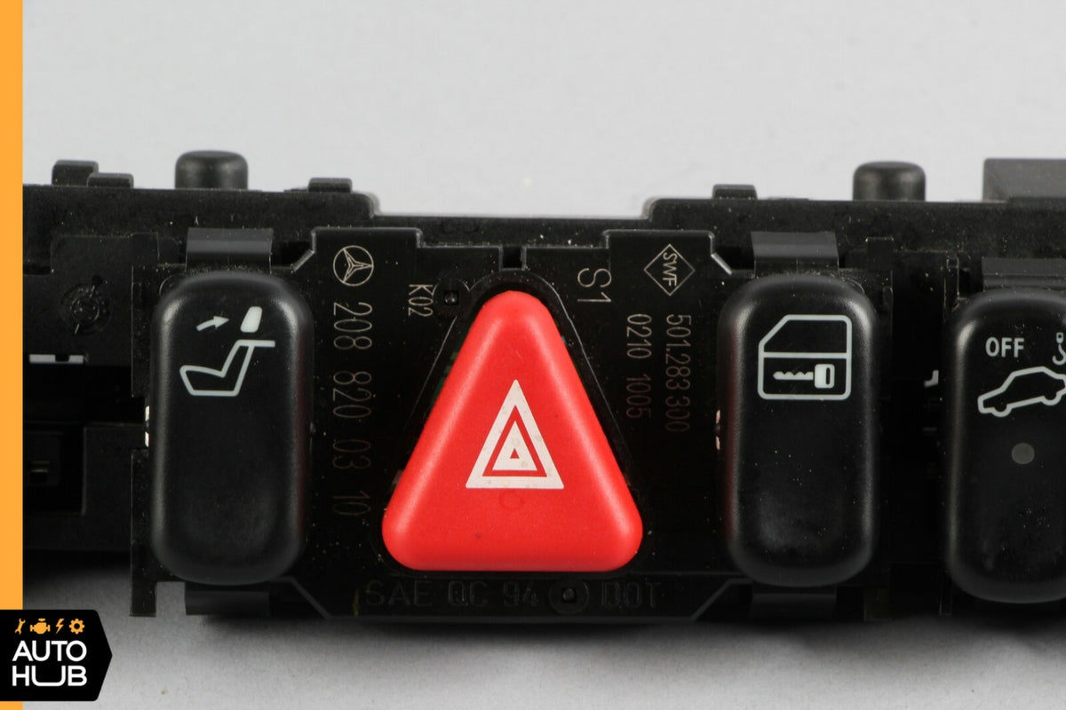 98-02 Mercedes W208 CLK320 E430 Hazard Door Lock Switch Control Panel OEM - photo 3