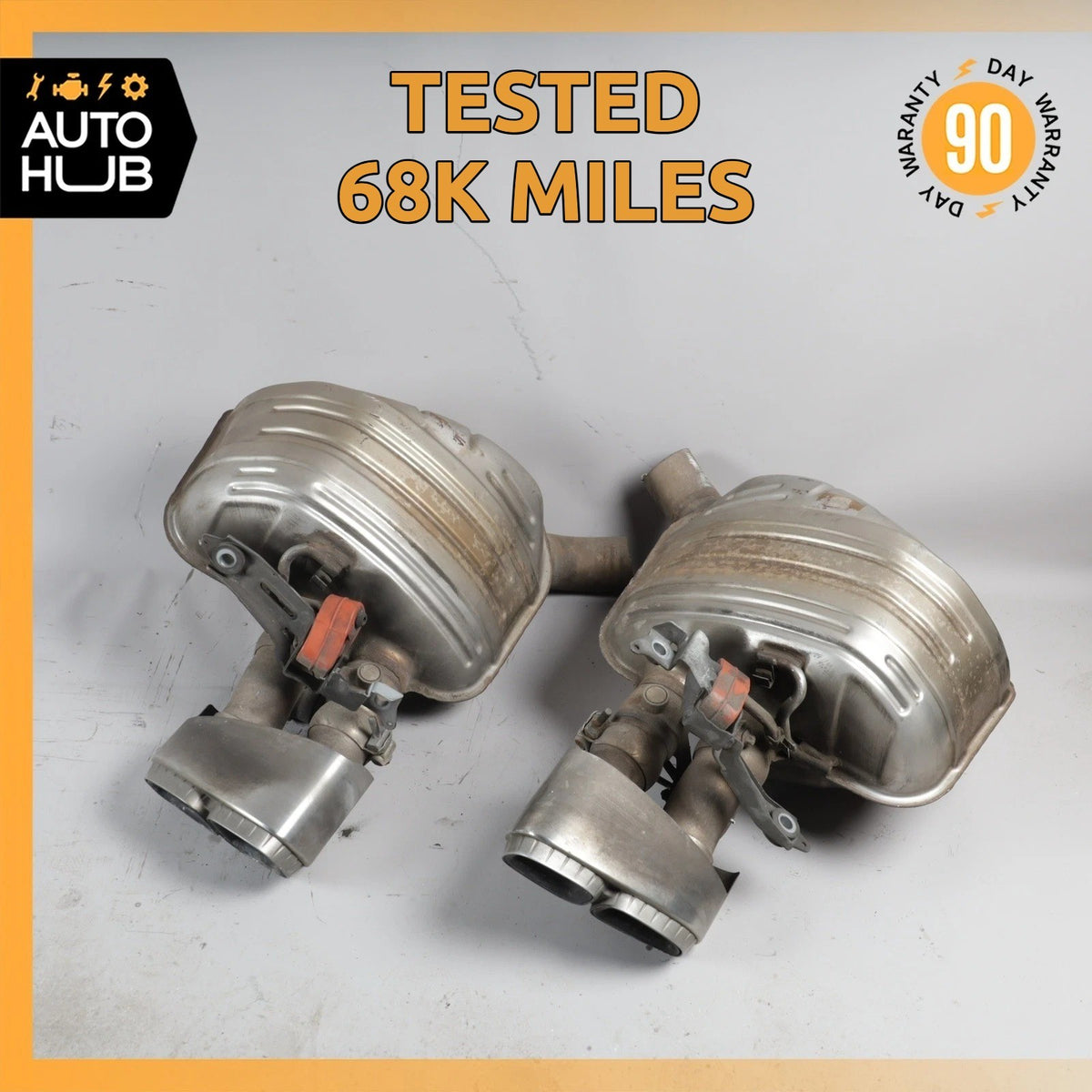 10-16 Porsche Panamera 970 Turbo Sport Exhaust Muffler Right & Left Set OEM 68k - photo 1