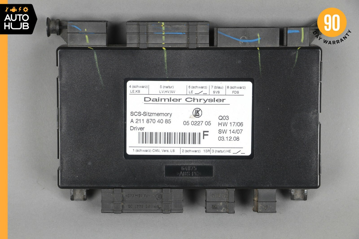 03-12 Mercedes W164 ML350 E320 CLS550 E550 Seat Control Module Left 2118704085 - photo 1