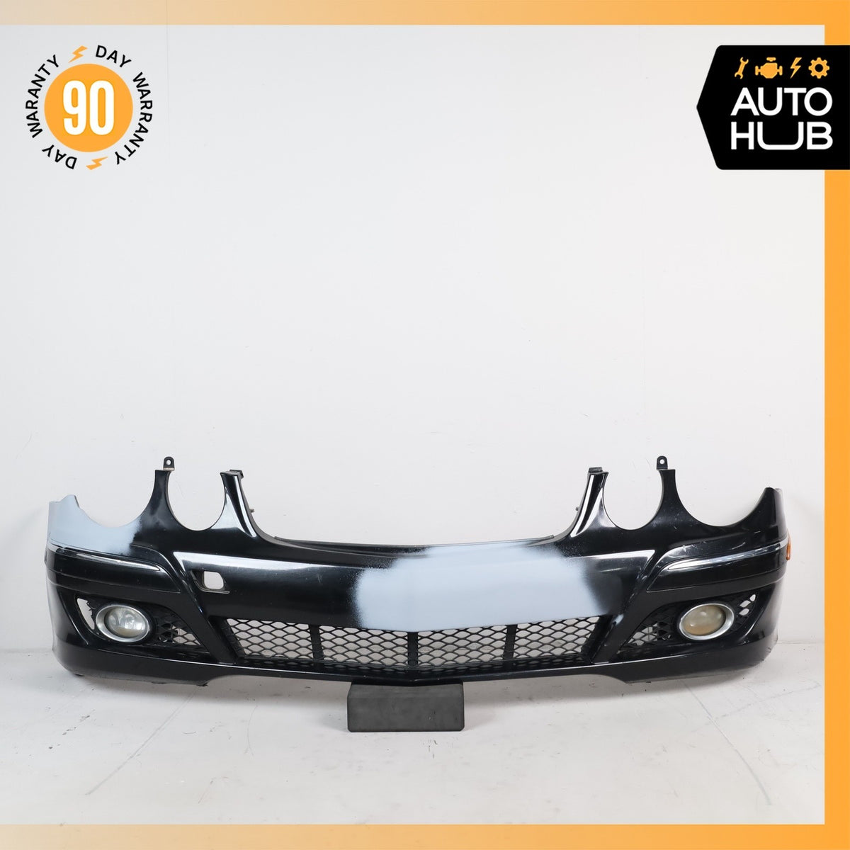 07-09 Mercedes W211 E320 E350 E550 Base Front Bumper Cover Assembly Black OEM - photo 1
