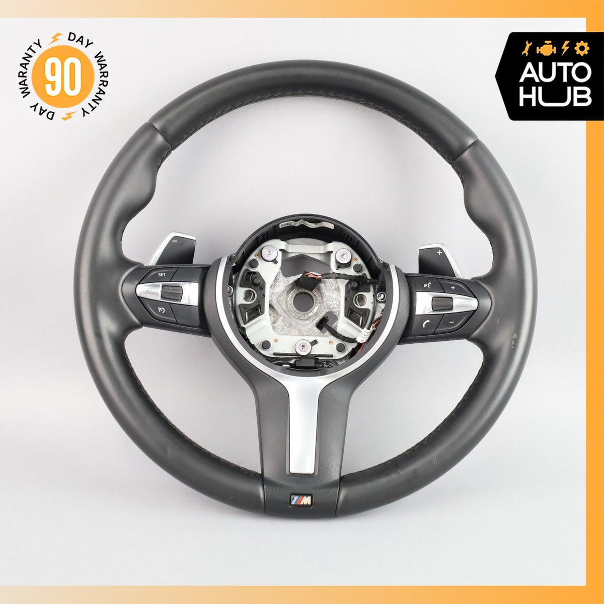 15-19 BMW F15 X5 X3 X6 M Sport Steering Wheel Leather Black OEM 69k - photo 2