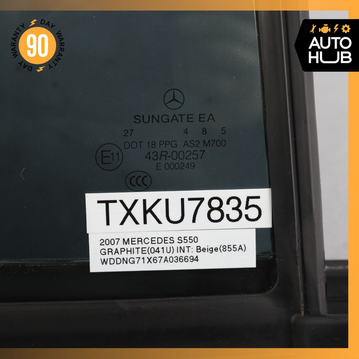 07-13 Mercedes W221 S550 S63 AMG Quarter Window Glass Rear Right Side OEM - photo 9