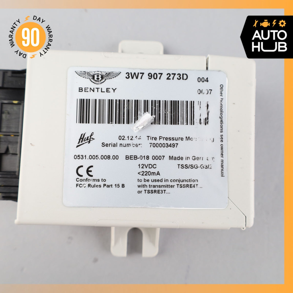 Bentley Continental GT GTC Tire Pressure Monitoring System TPMS Module OEM - photo 9