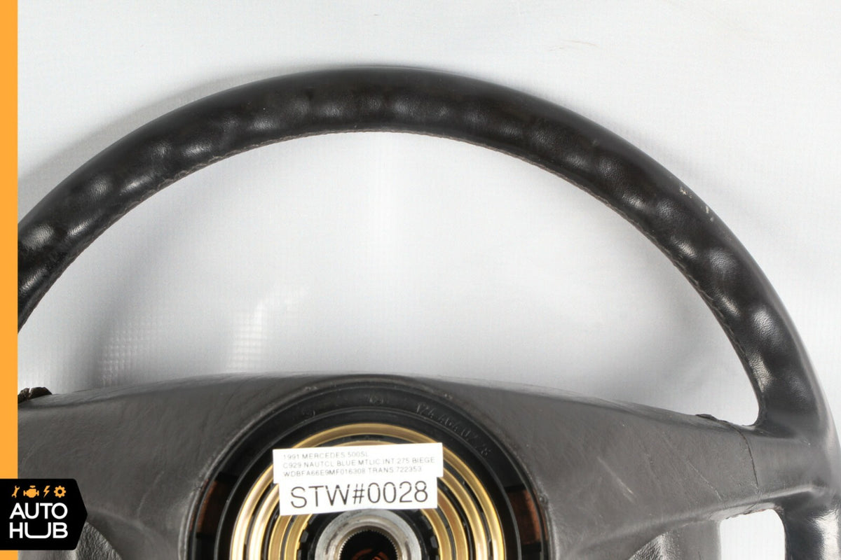 90-92 Mercedes R129 500SL 300SL Steering Wheel With Airbag Brown OEM - photo 7