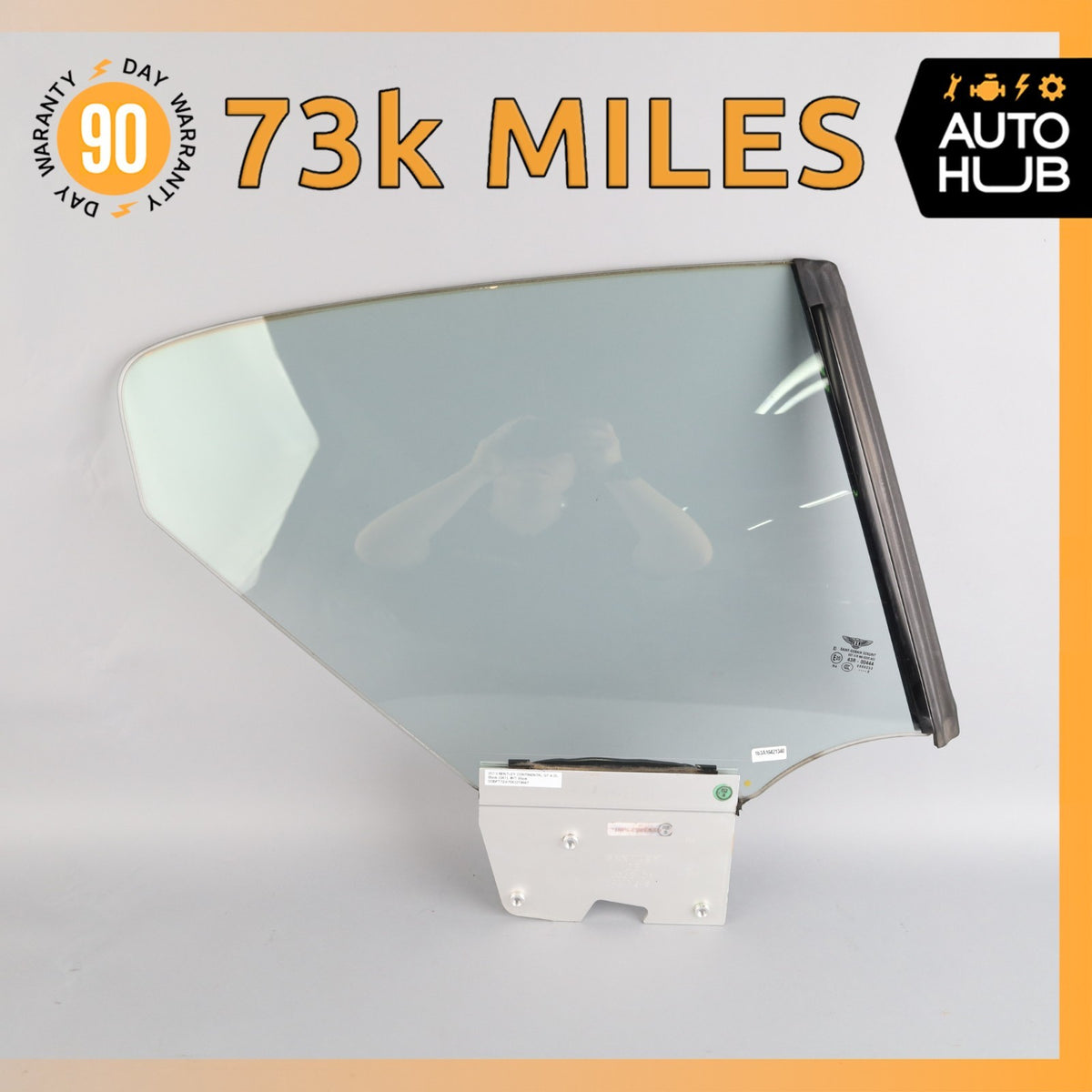 12-17 Bentley Continental GT Coupe Rear Right Side Quarter Window Glass OEM 73k - photo 1