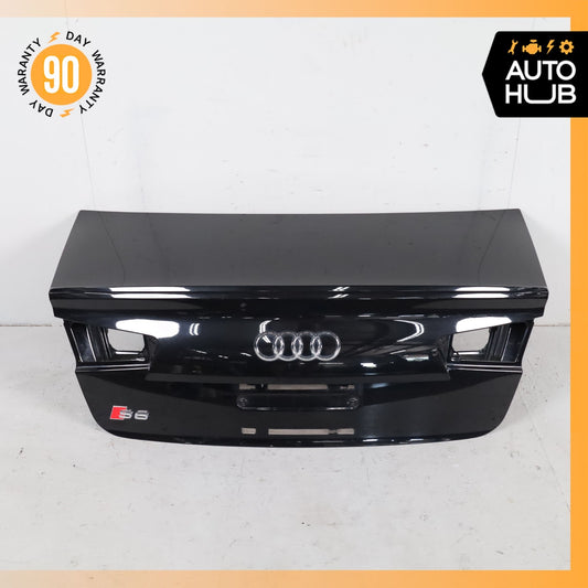 12-18 Audi C7 S6 A6 Trunk Lid Panel Assembly w/ Spoiler Black 4G5827023C OEM - photo 1