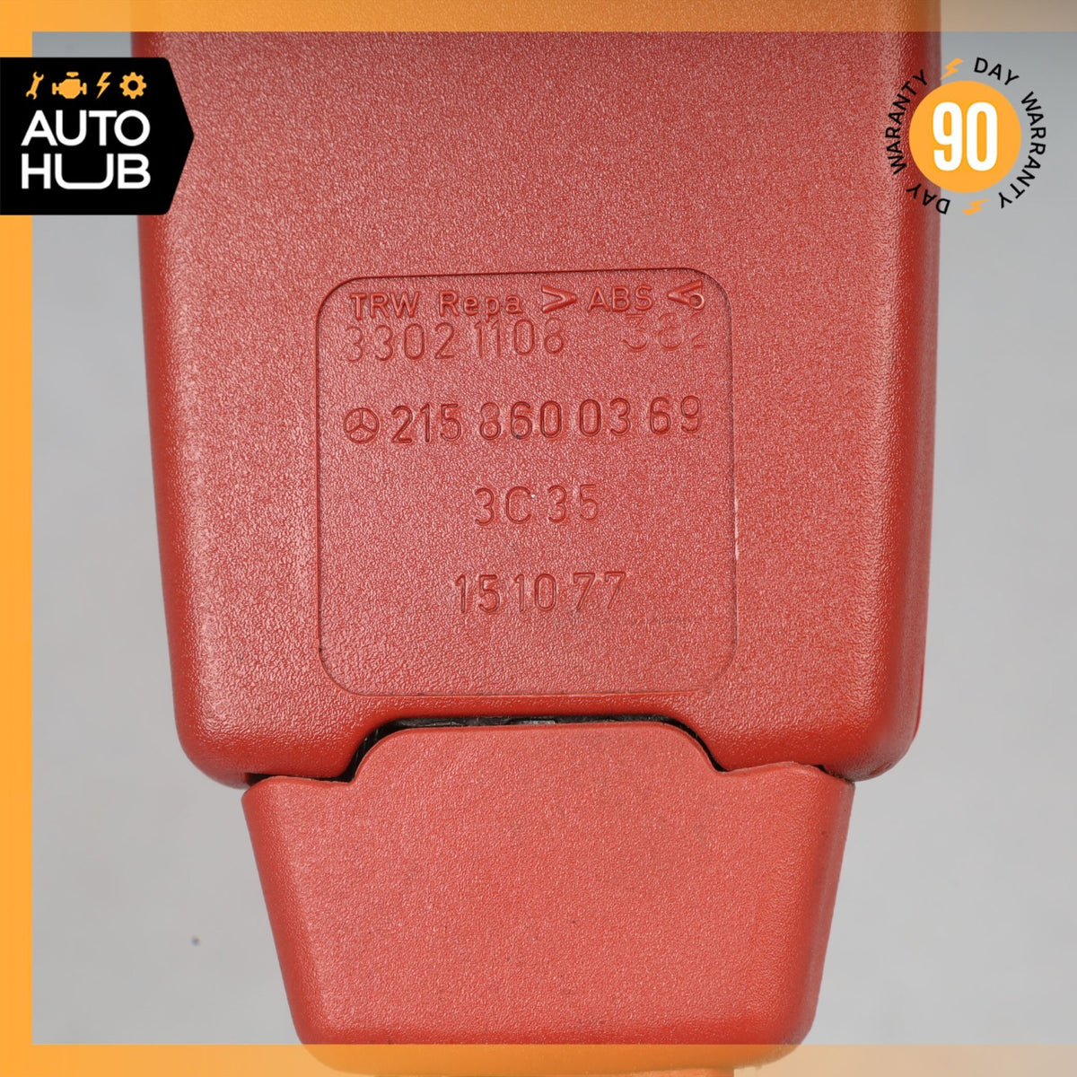 03-06 Mercedes R230 SL500 SL55 Front Left or Right Seat Belt Buckle Red OEM - photo 8