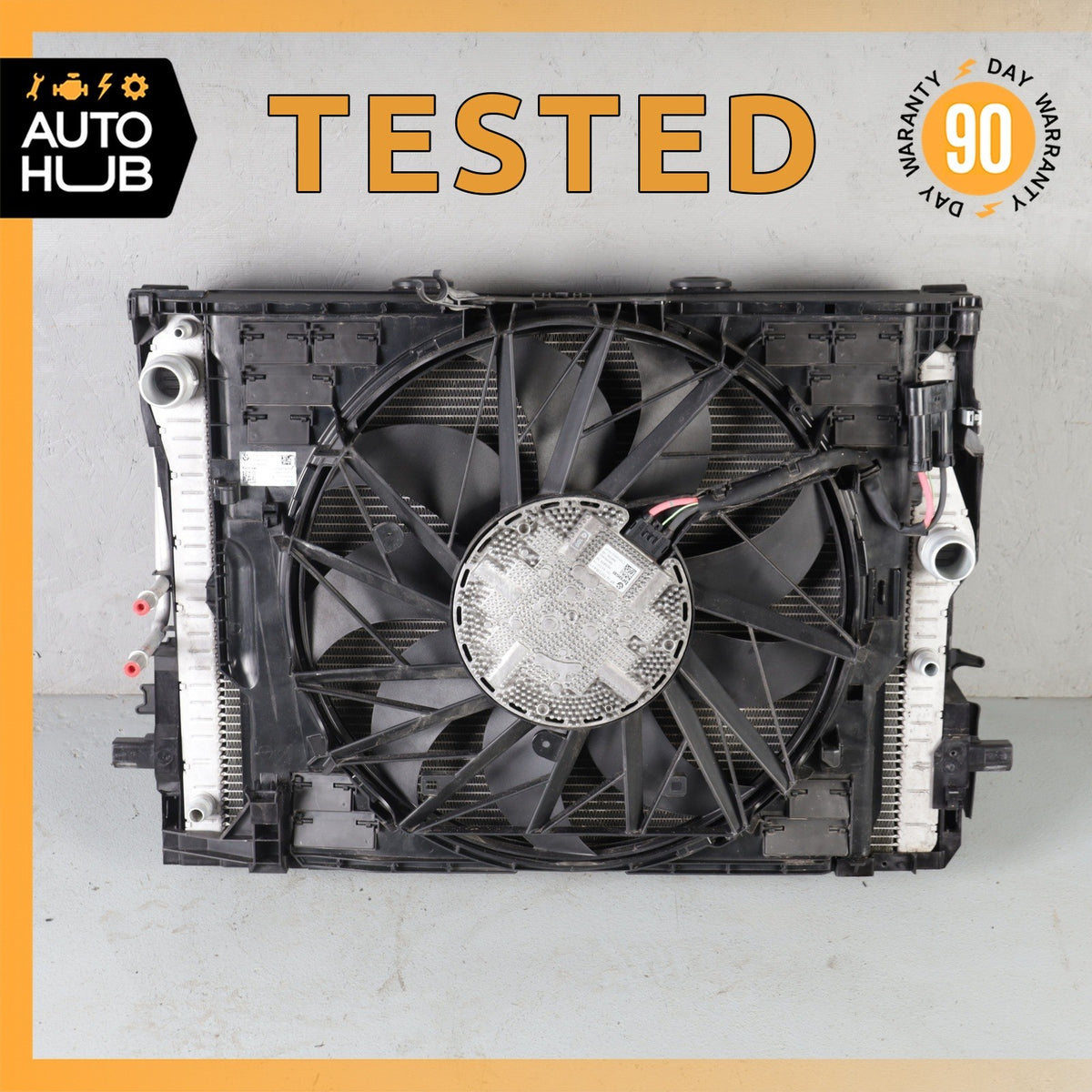 10-19 BMW F10 550i 650i Cooling Radiator A/C Condenser Oil Cooler w/ Fan OEM - photo 1