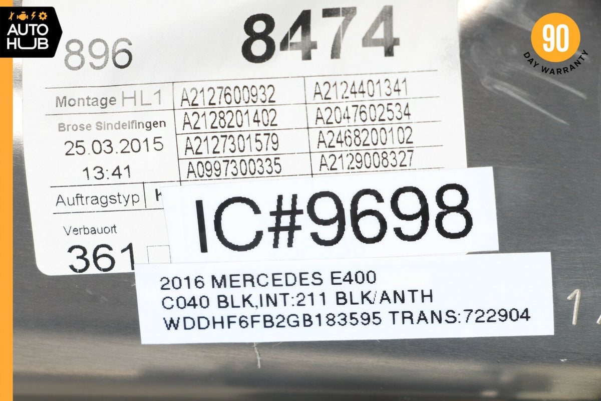 08-16 Mercedes W212 E400 C250 Rear Left Driver Door Window Regulator OEM - photo 12