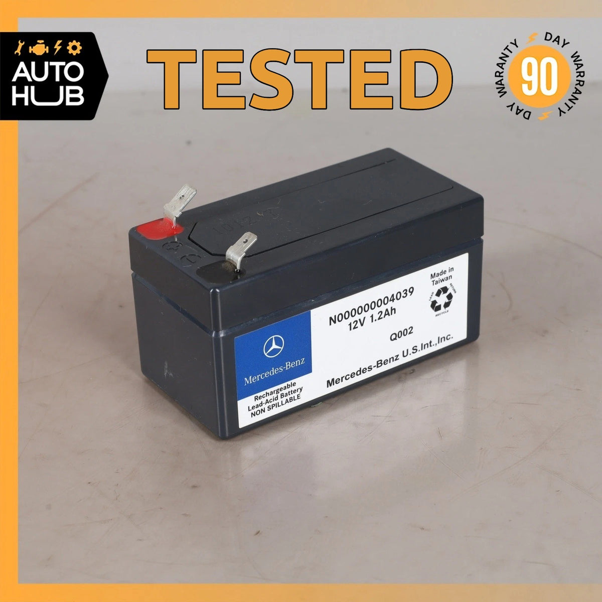 Mercedes X204 GLK250 12V 1.2Ah Auxillary Battery OEM - photo 1