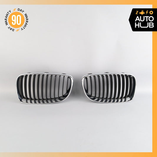 08-13 BMW E88 128i 135i Left & Right Hood Radiator Grille Grill Chrome Set OEM - photo 1