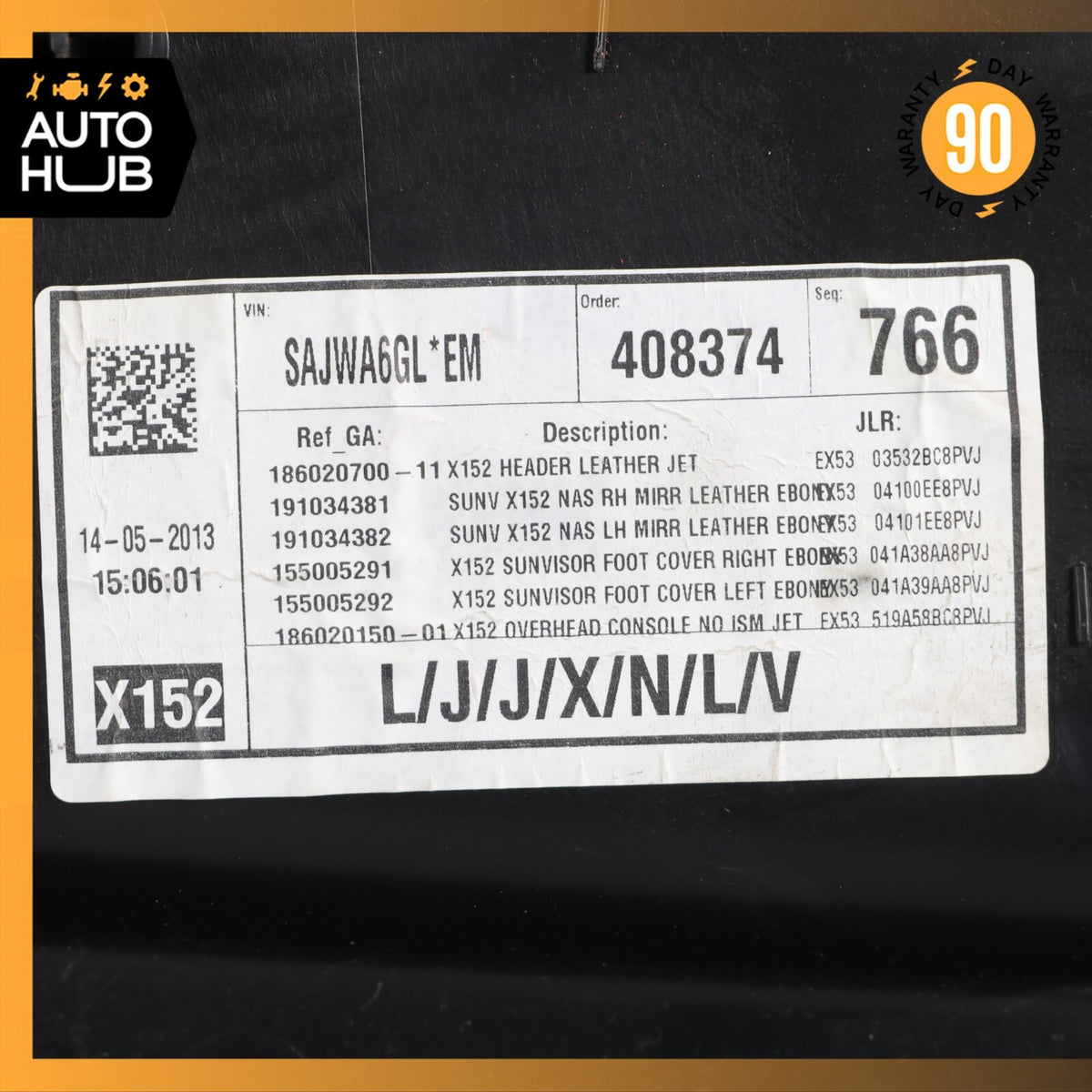 14-20 Jaguar X152 F-Type Convertible Front Window Upper Headliner Trim Panel OEM - photo 22