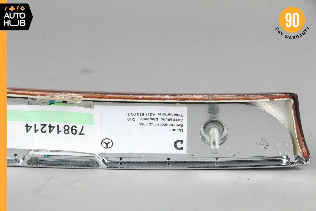 03-06 Mercedes W211 E350 E500 Dashboard Dash Left Trim Panel Wood 2116800371 OEM - photo 9