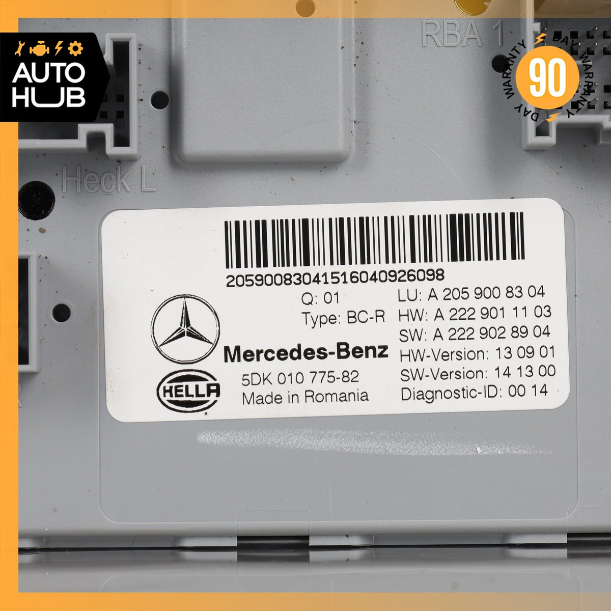 15-18 Mercedes W205 C300 C350e Rear Trunk SAM Control Module 2229009708 OEM - photo 6